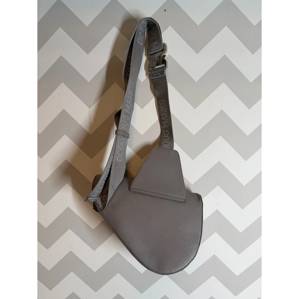 Octavious Marks Grey Flame Gothic Cross Body Saddle Bag Streetwear Sling